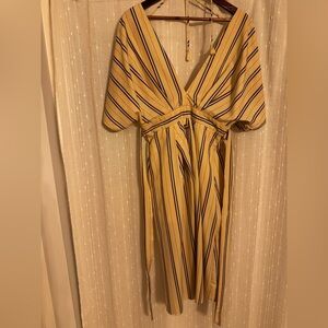 Striped Creamy Yellow Dress